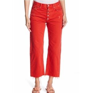We The Free Red Ankle & Cropped Jeans